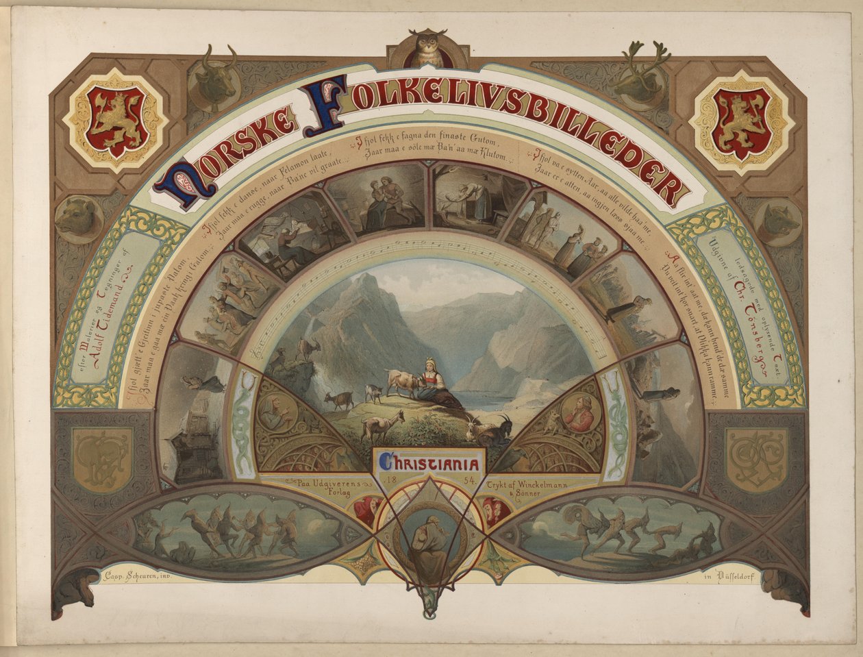 Illustration hentet fra bogen Norske Folkelivsbilleder af Tidemand, Adolph og udgivet af Chr. Tønsberg af Caspar Scheuren