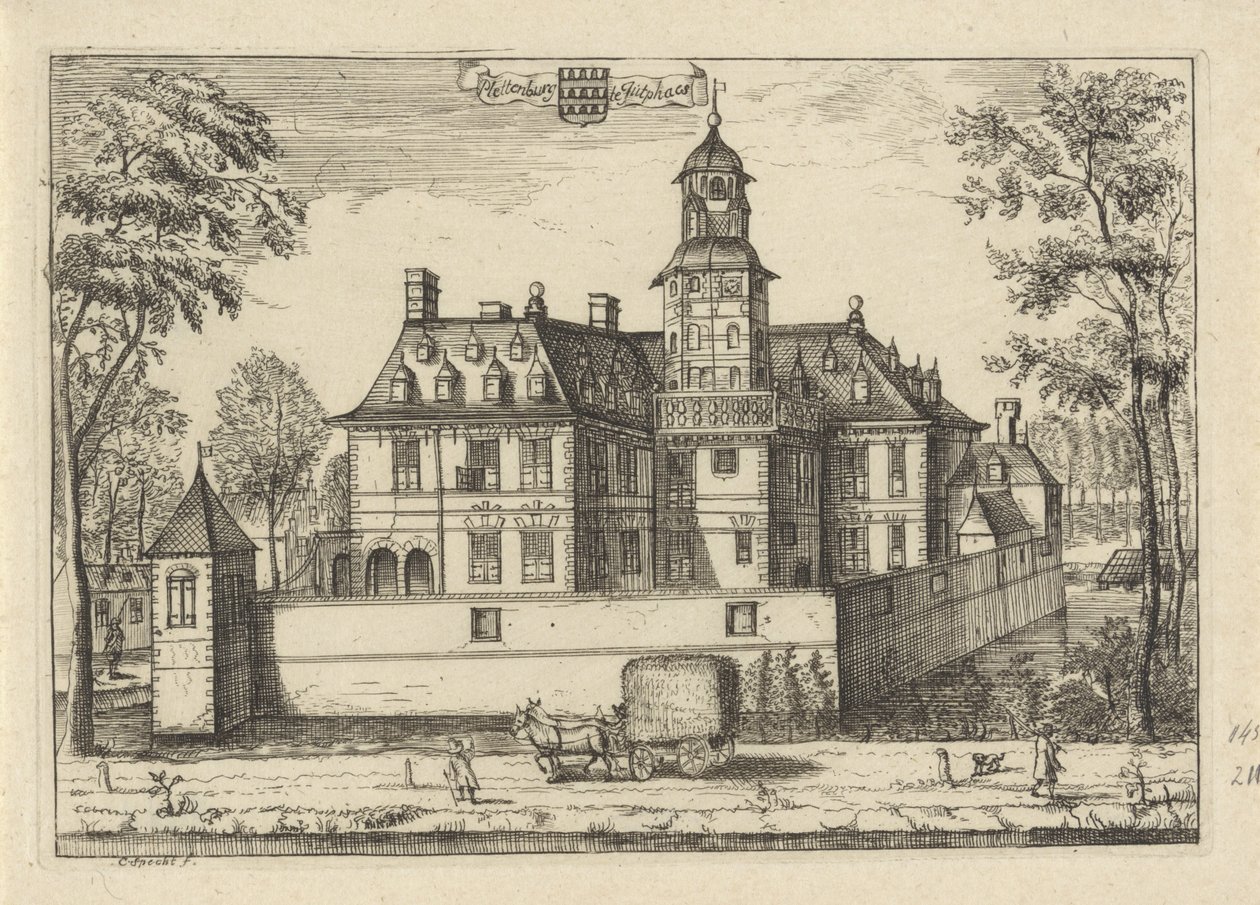 Huset Plettenburg i Jutphaas Plettenburg i Jutphaes (titel på objekt) af Caspar Specht