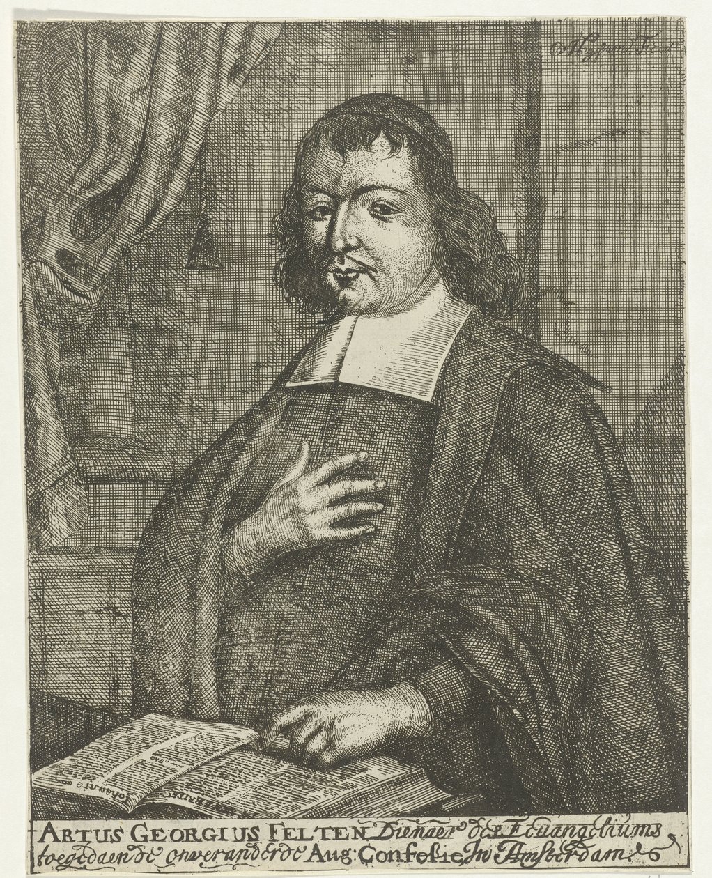 Portræt af Artus Georg Velten af Caspar van Huysum