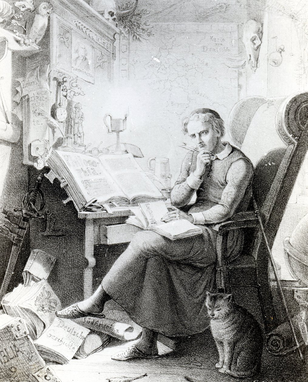 Filosof i sit studie af Casper Johann Nepomuk Scheuren