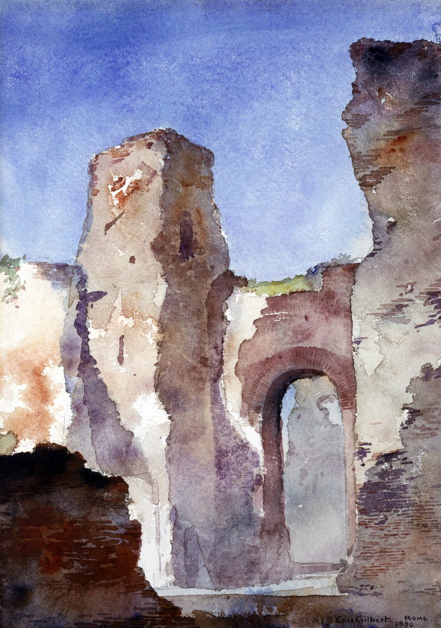 Caracalla-badene, Rom, 1880. af Cass Gilbert