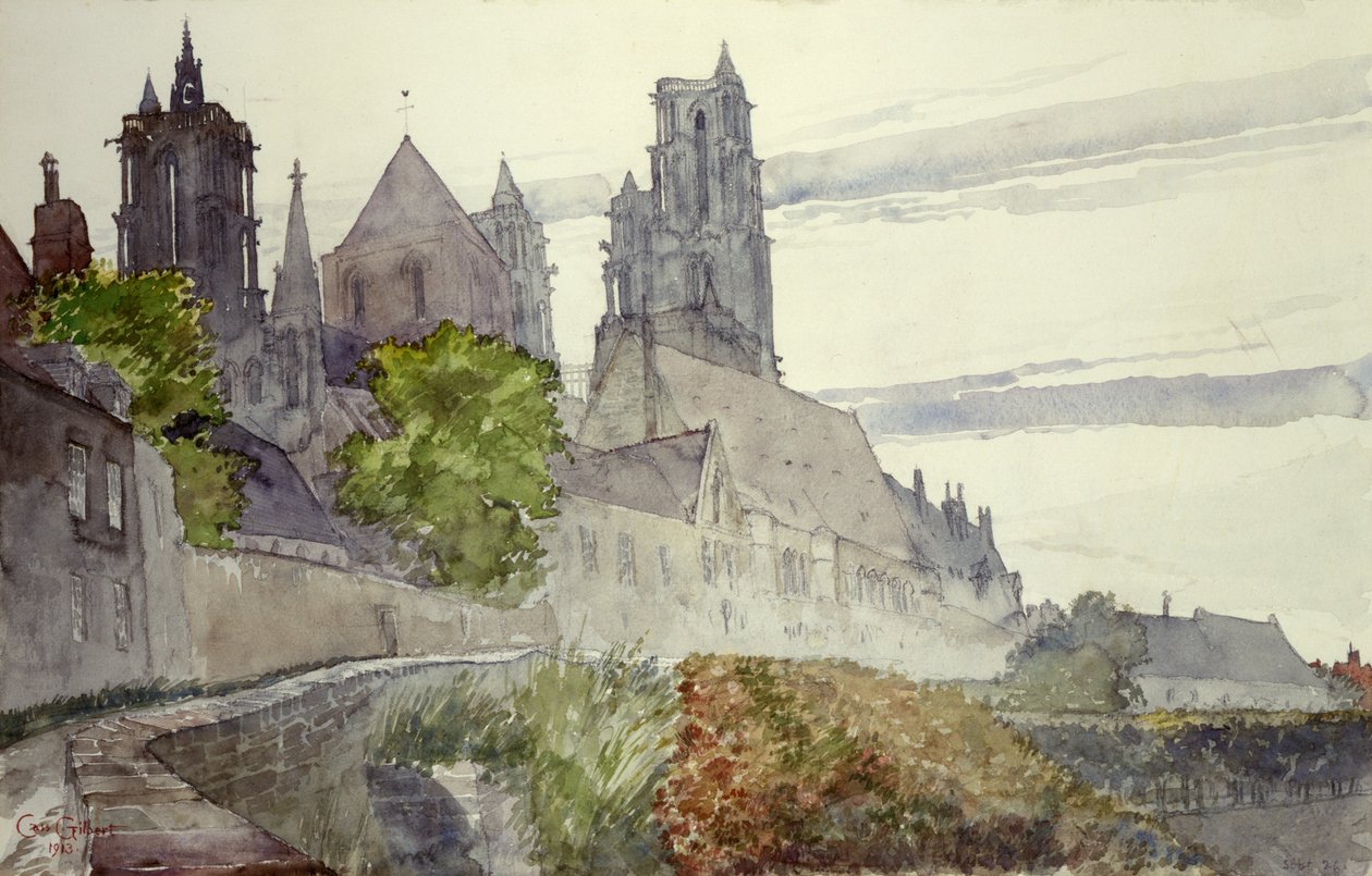Laon-katedralen, Frankrig, 1913. af Cass Gilbert