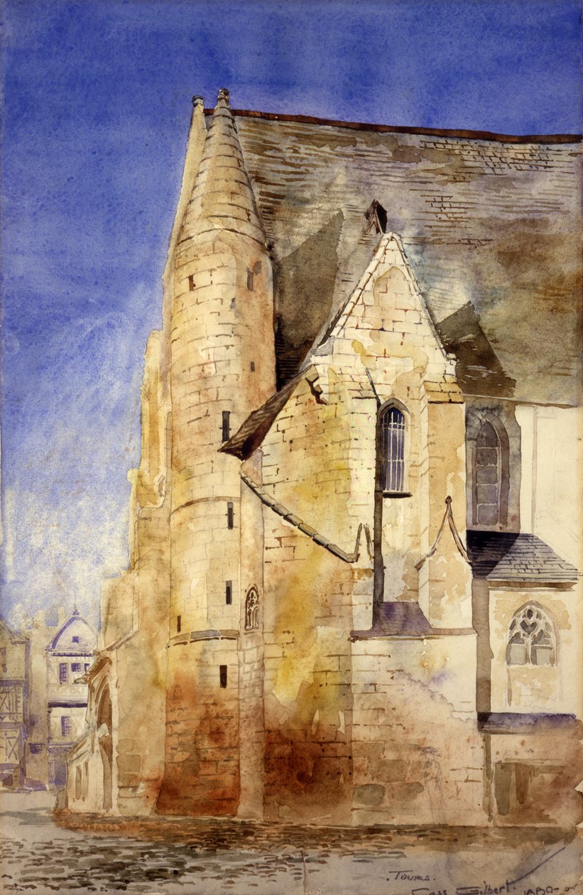 Old Church, Tours, Frankrig, 1880. af Cass Gilbert