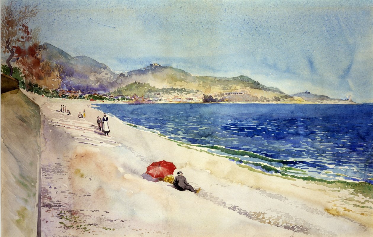 På stranden nedenfor Promenade des Anglais, Nice, Frankrig af Cass Gilbert