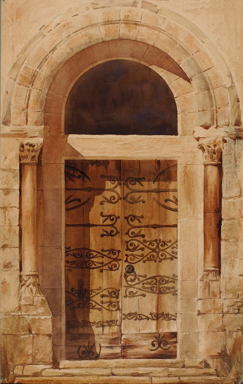 Portal i Nervy St. Sepulchre-kirken (faksimile af en tegning af E. Viollet Le Duc i Hotel De Cluny) af Cass Gilbert