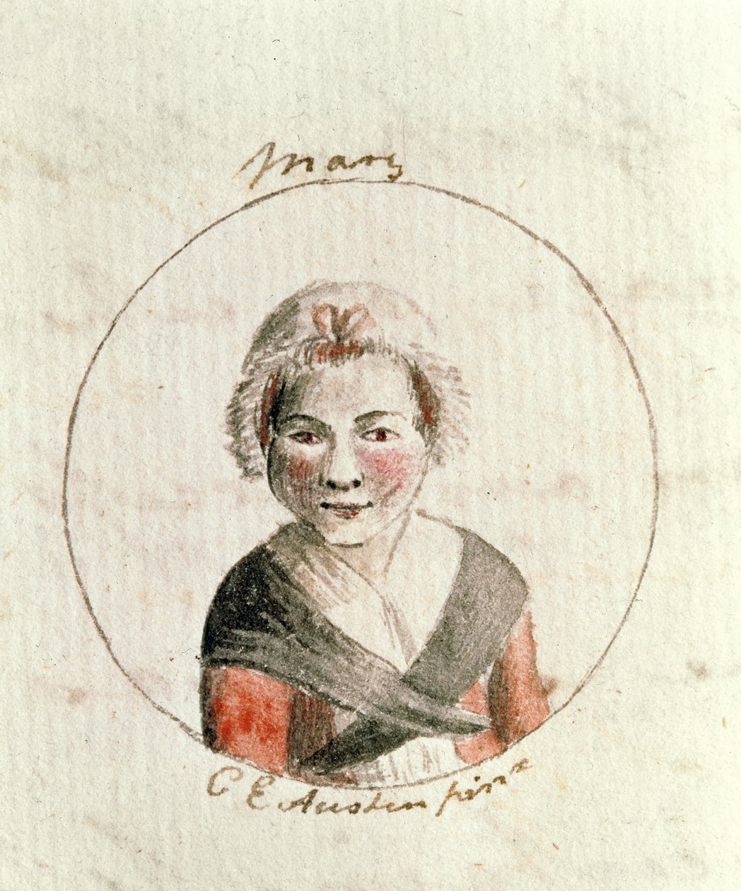 Mary Tudor, ca. 1790 (pen og blæk og wc på papir) af Cassandra Austen