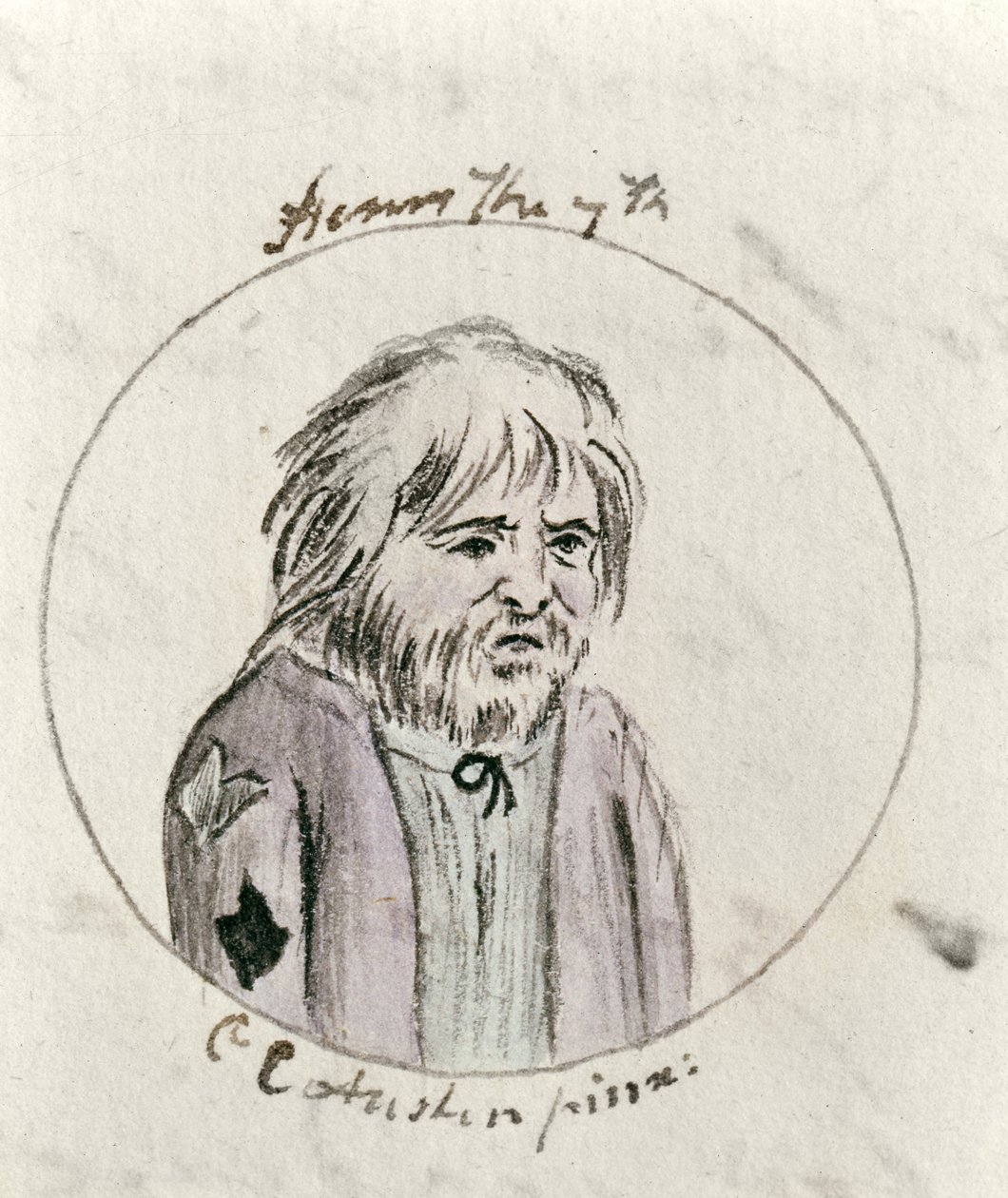 Henrik VII, ca. 1790 (pen & blæk og wc på papir) af Cassandra Austen