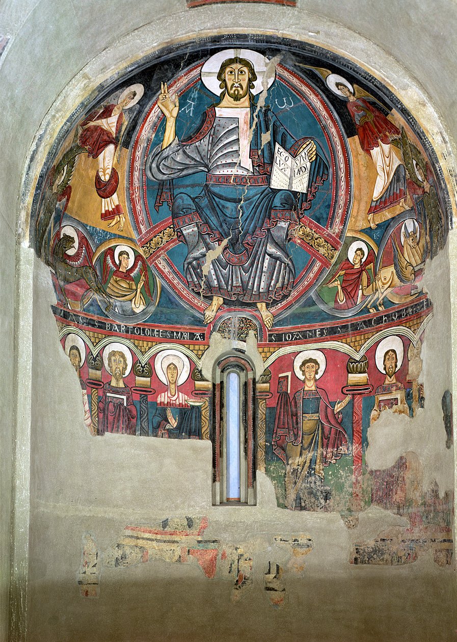 Kristus i herlighed, fra kirken San Clemente de Tahull, Lerida, Spanien af Catalan School
