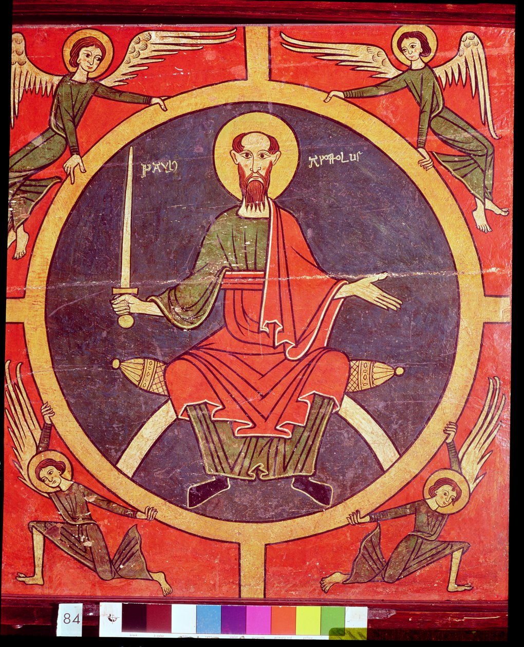 Sidepanel fra en altertavle dedikeret til St. Paul, ca. 1200 (tempera på panel) af Catalan School