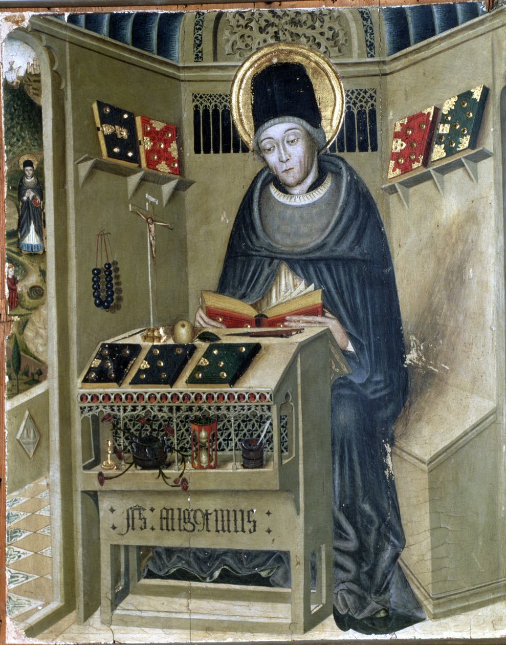 Altertavle af St. Augustine, St. Augustine i hans Atelier af Catalan School