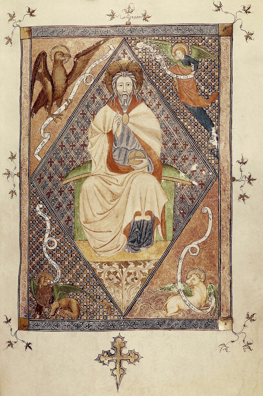 Kristus i majestæt (i herlighed) (miniature) af Catalan School