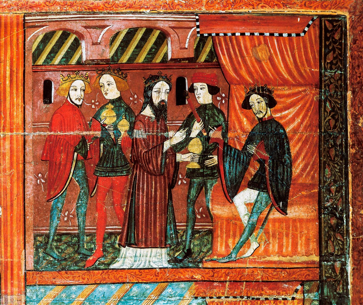 Magi Kings foran kong Herodes, altertavle fra Bellver de Cerdanya af Catalan School