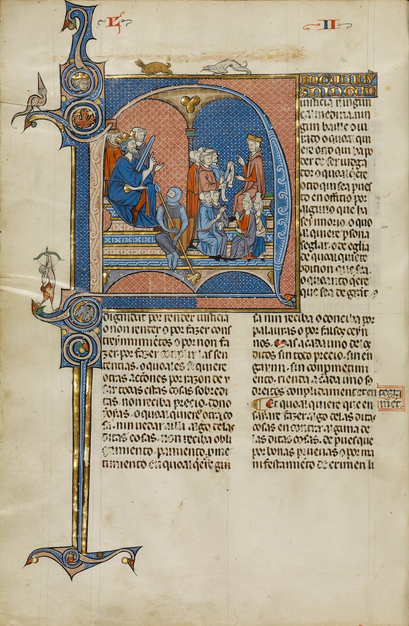 Side fra et manuskript af Vidal Mayor-manuskriptet af Vidal Canellas, kopieret af Michael Lupi de Candiu, ca. 1290-1310 af Catalan School