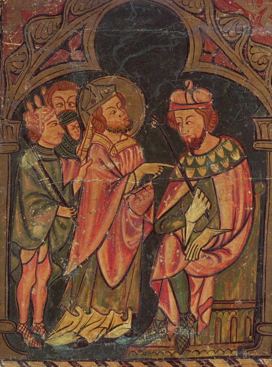 St. Cyprian (ca. 200-258) Biskop af Karthago stillet for kejser Valerian (r.253-60) 1300-25 af Catalan School