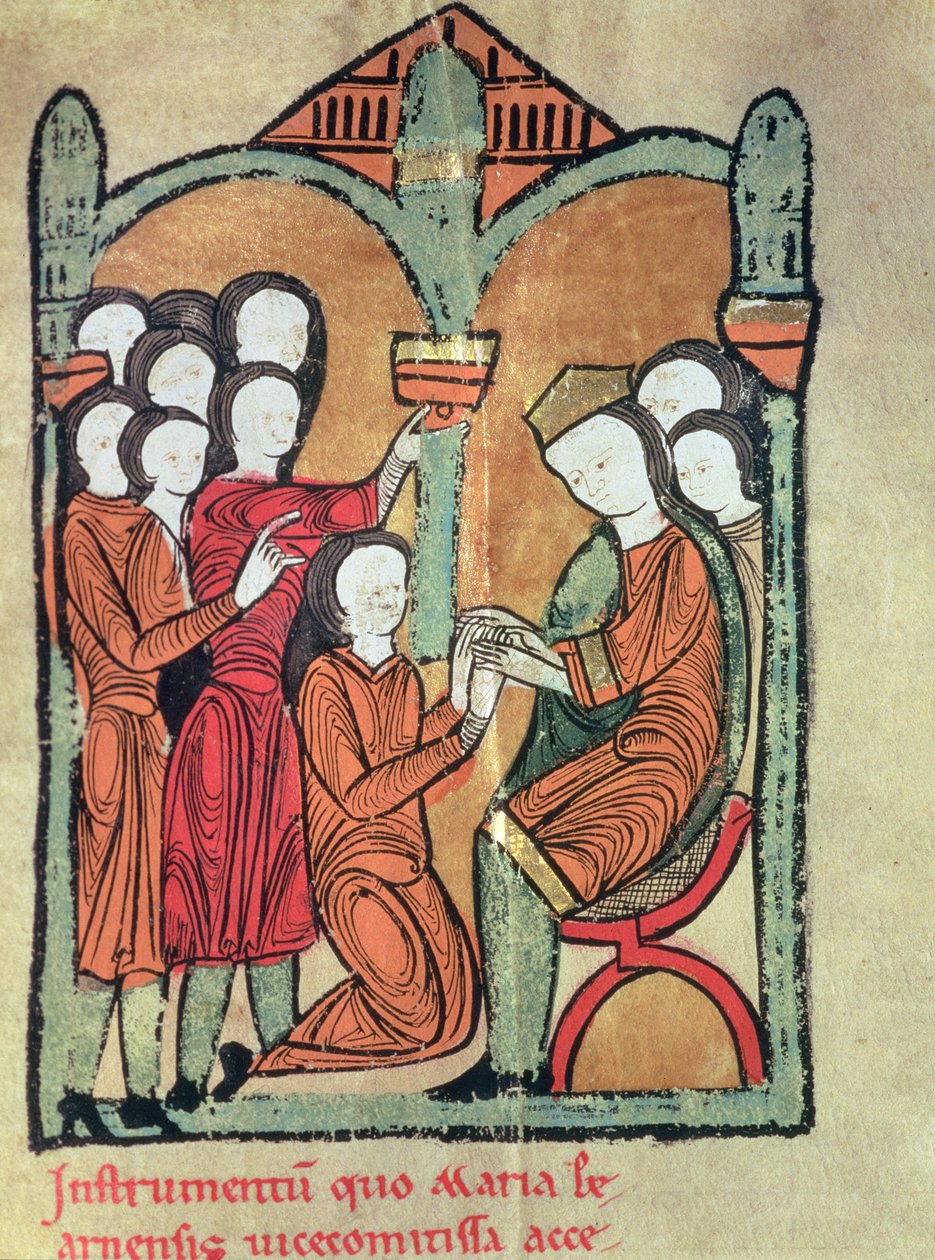 Grevinden af Bearn sværger hyldest til Alfonso II af Aragon og lover ikke at gifte sig uden hans samtykke fra manuskriptet kendt som 