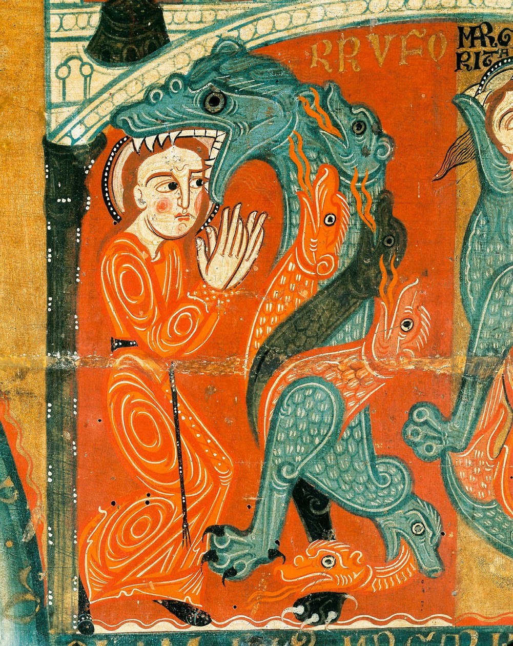 The Martyrdom of St Margaret, detalje (tempera på træ) af Catalan School