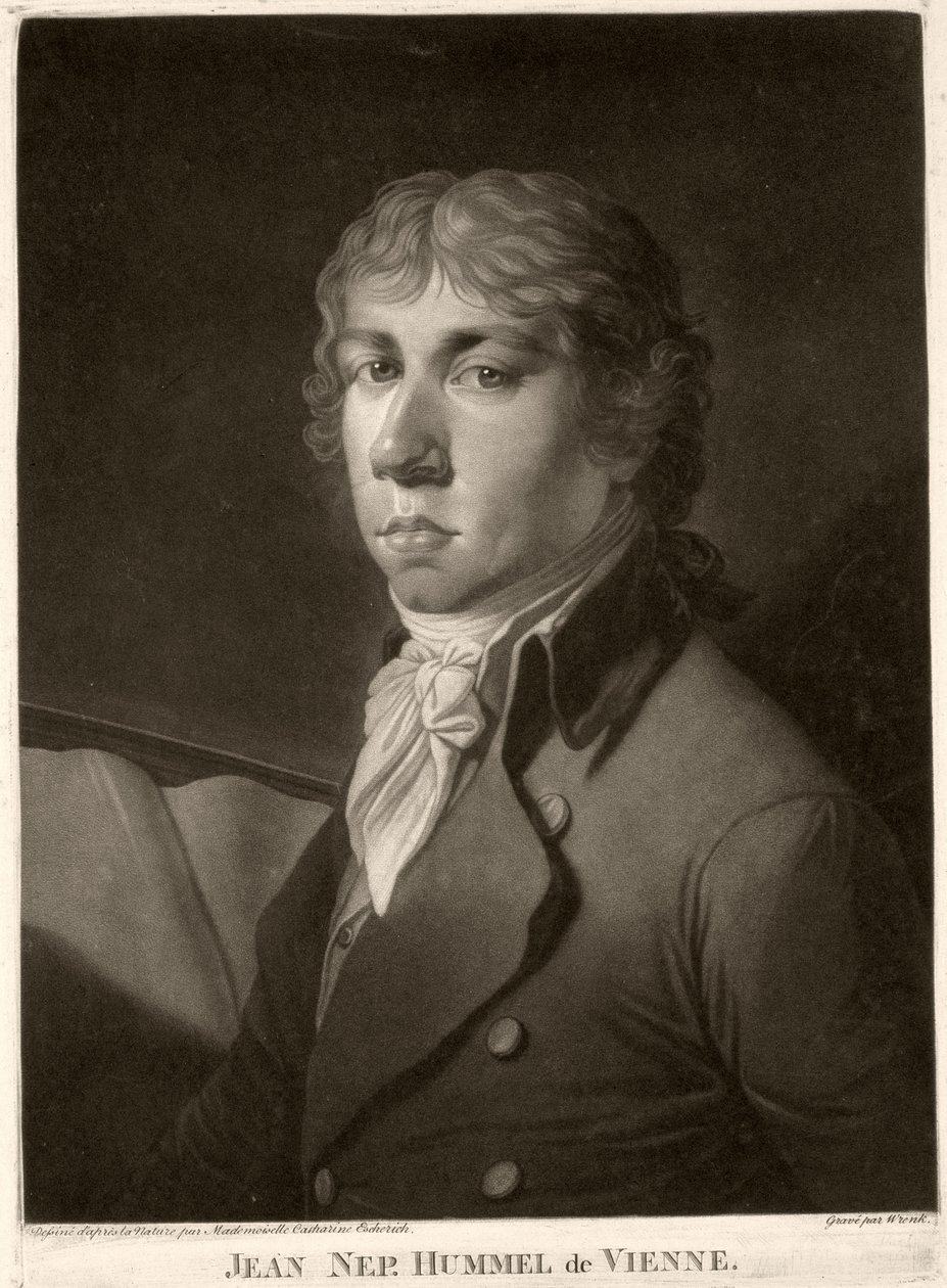 Johann Nepomuk Hummel (1778-1837) graveret af Wrenck af Catharina Escherich
