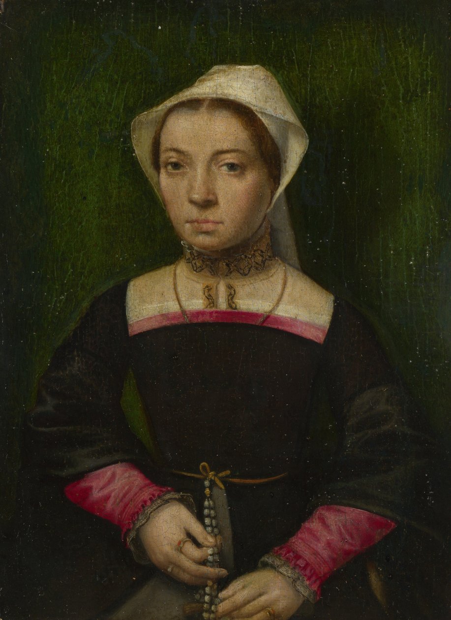 En dame med en rosenkrans, ca. 1550 af Catharina van Hemessen