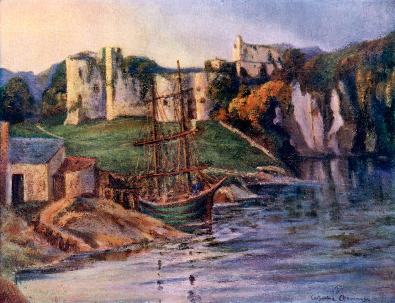 Chepstow Castle, Monmouthshire, Wales, 1924-1926. af Catharine Chamney