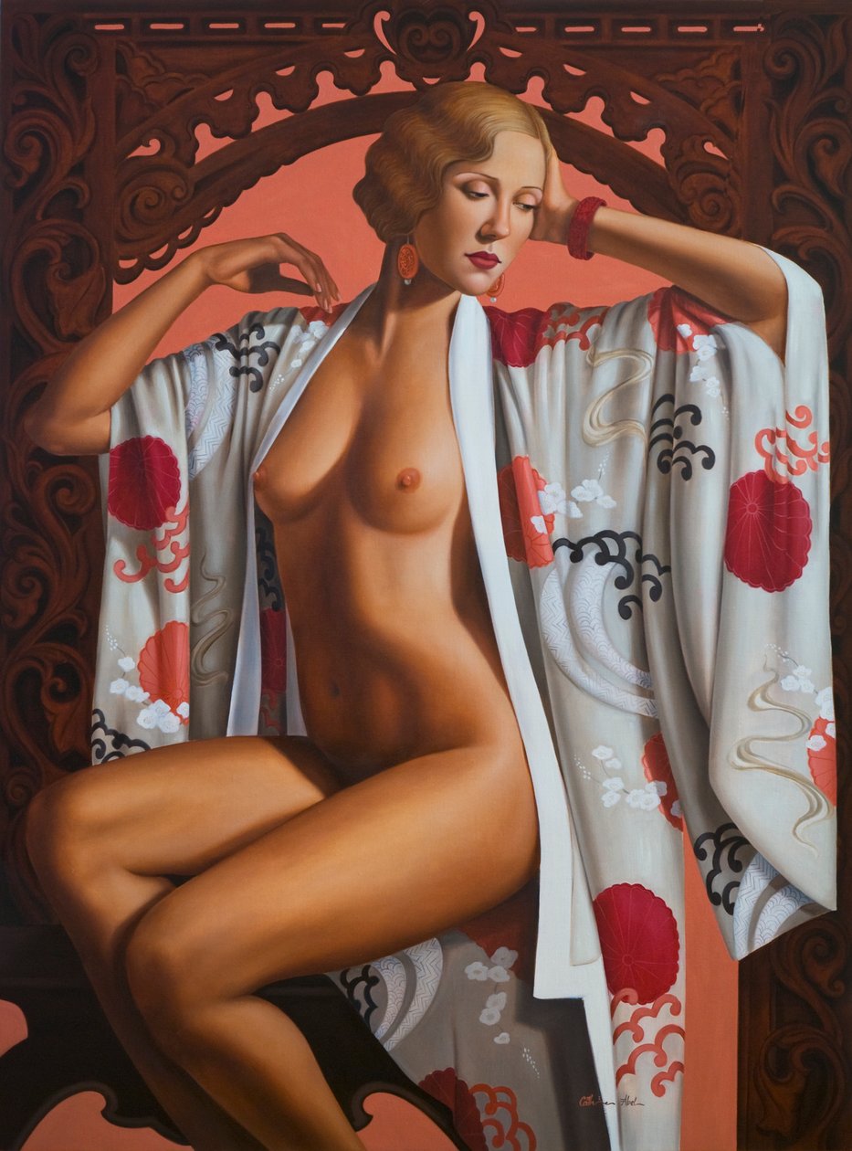 Smuk Tristesse (olie på linned) af Catherine Abel