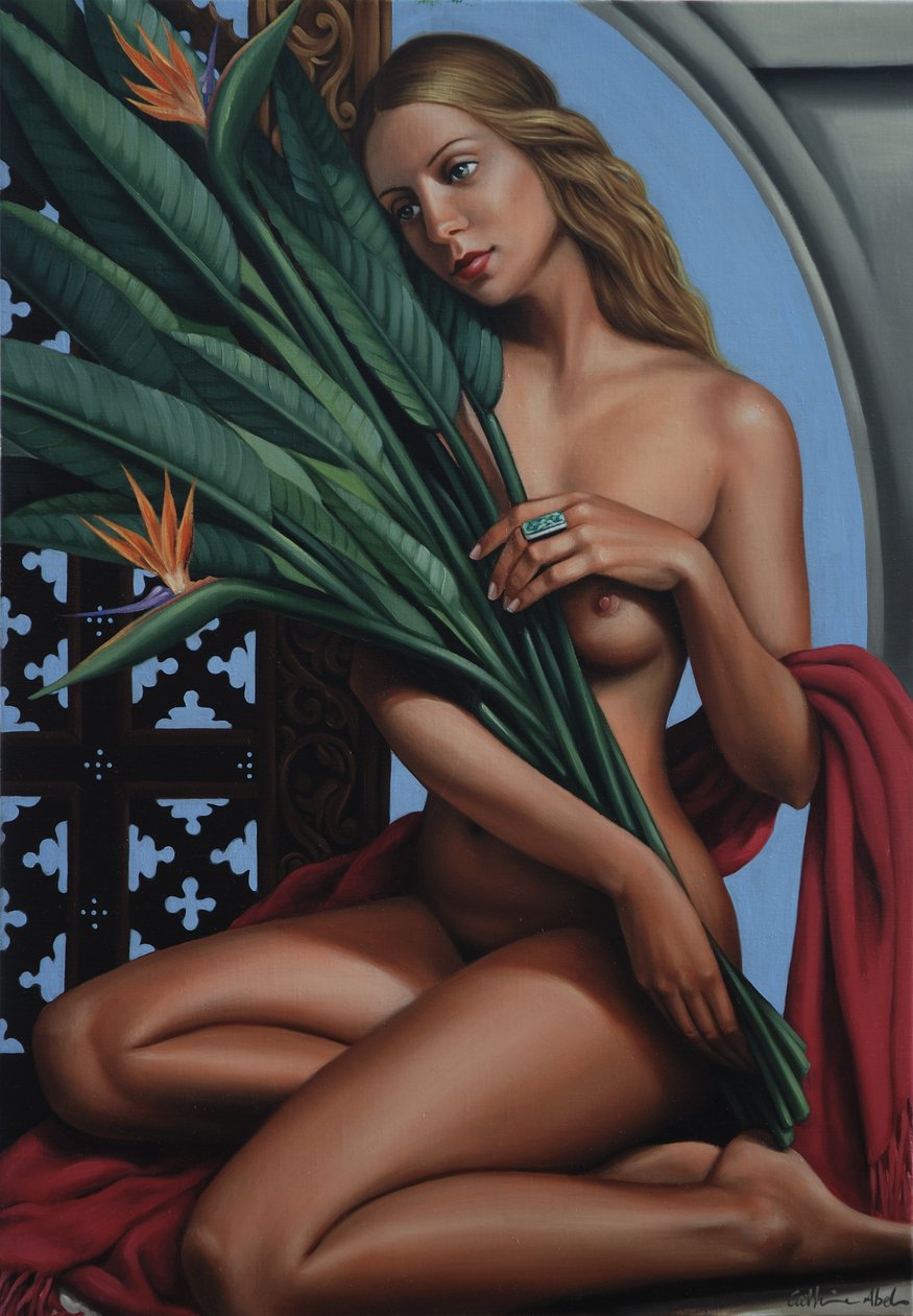 Bird of Paradise (olie på linned) af Catherine Abel