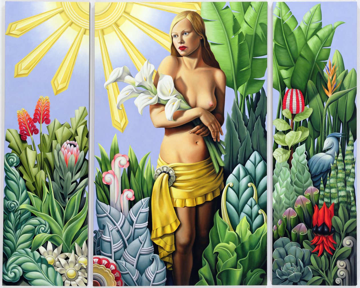 Eden (triptykon) (olie på linned) af Catherine Abel