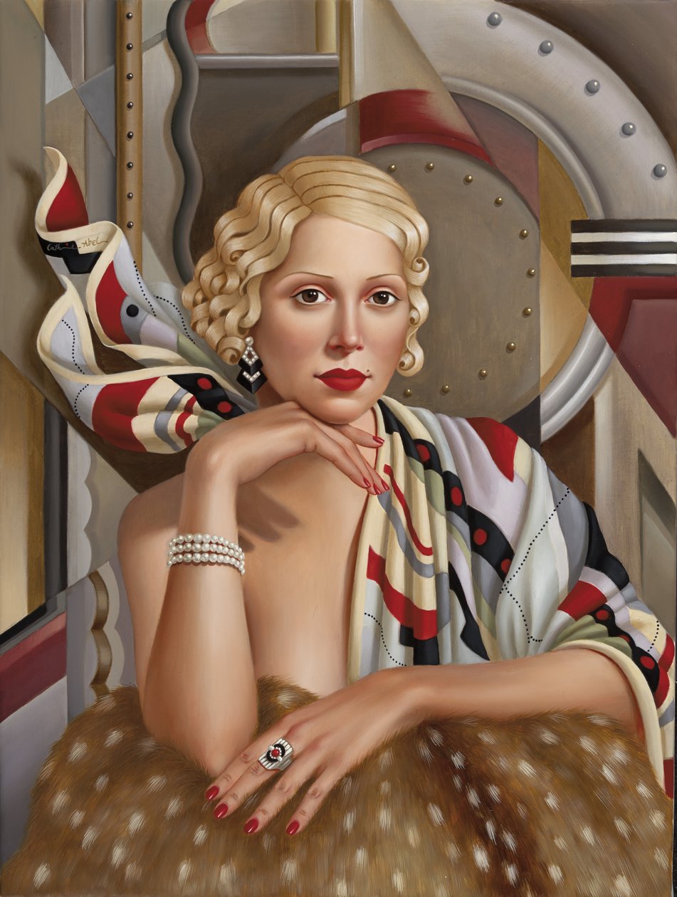 La Femme en Soie (olie på linned) af Catherine Abel
