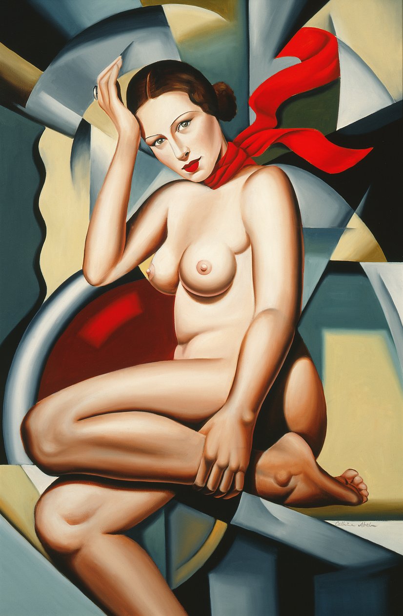 Orange tørklæde af Catherine Abel