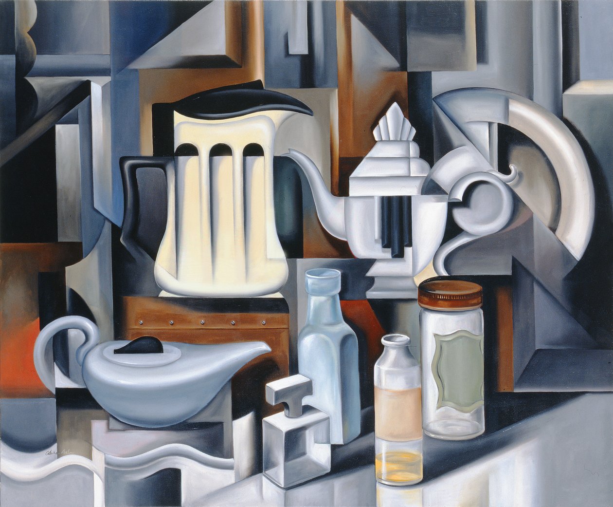 Stilleben med tekander af Catherine Abel