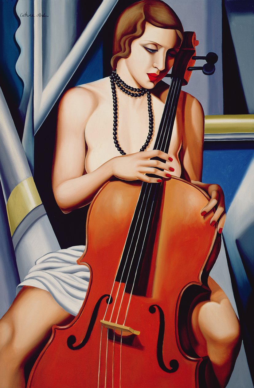 Kvinde med cello af Catherine Abel