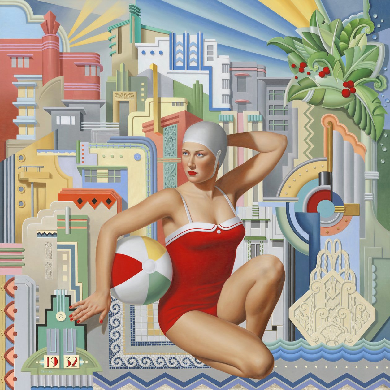 Halcyon 1932, 2024 (olie på linned) af Catherine Abel
