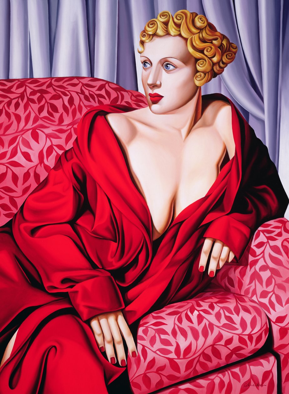 Rød kimono af Catherine Abel