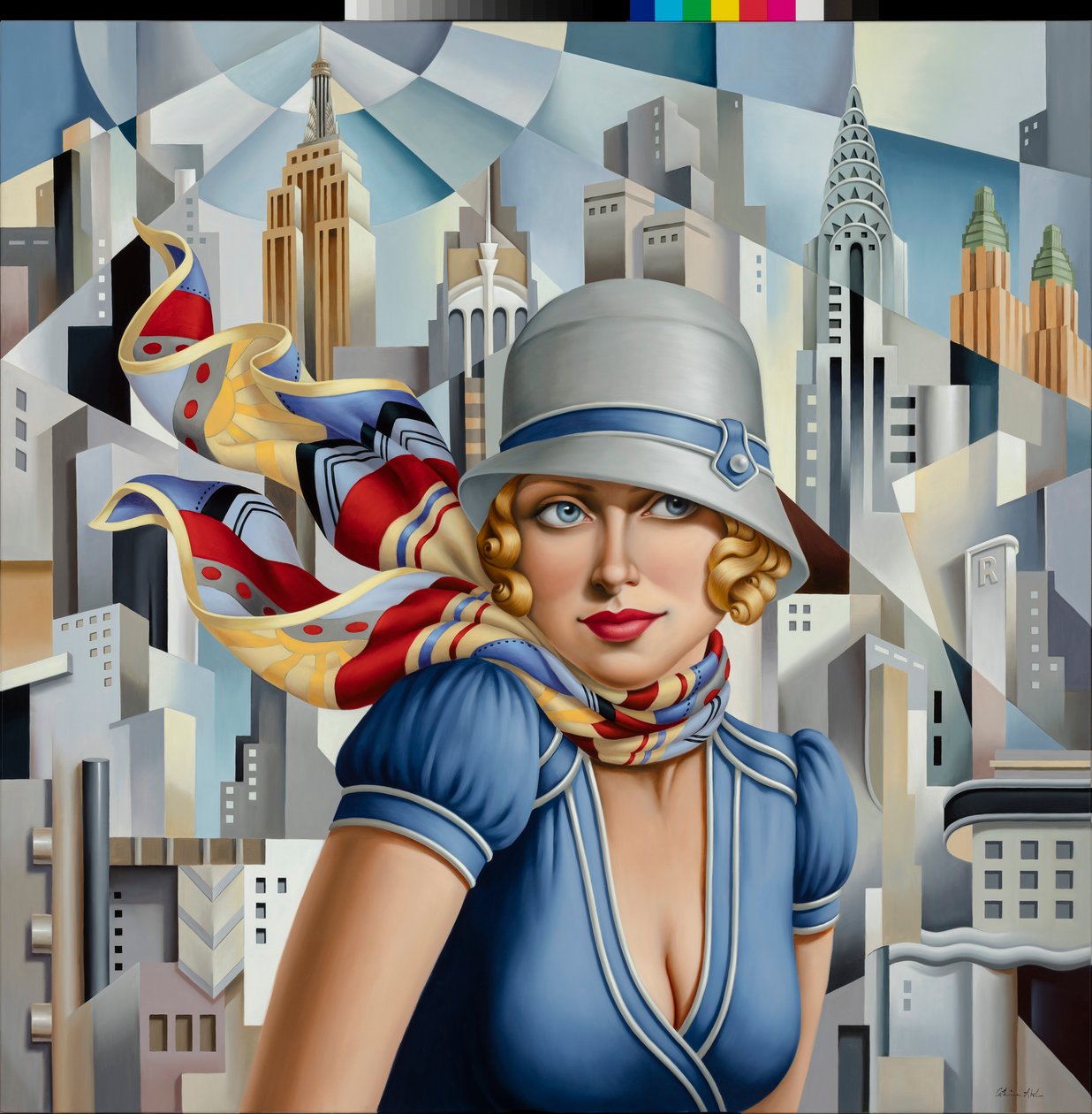 Sommer i byen, 2015 (olie på hør) af Catherine Abel