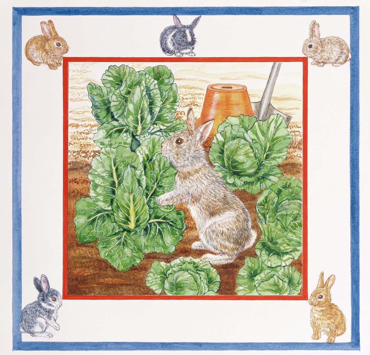 A Rabbit in the Cabbage Patch (wc på papir) af Catherine Bradbury