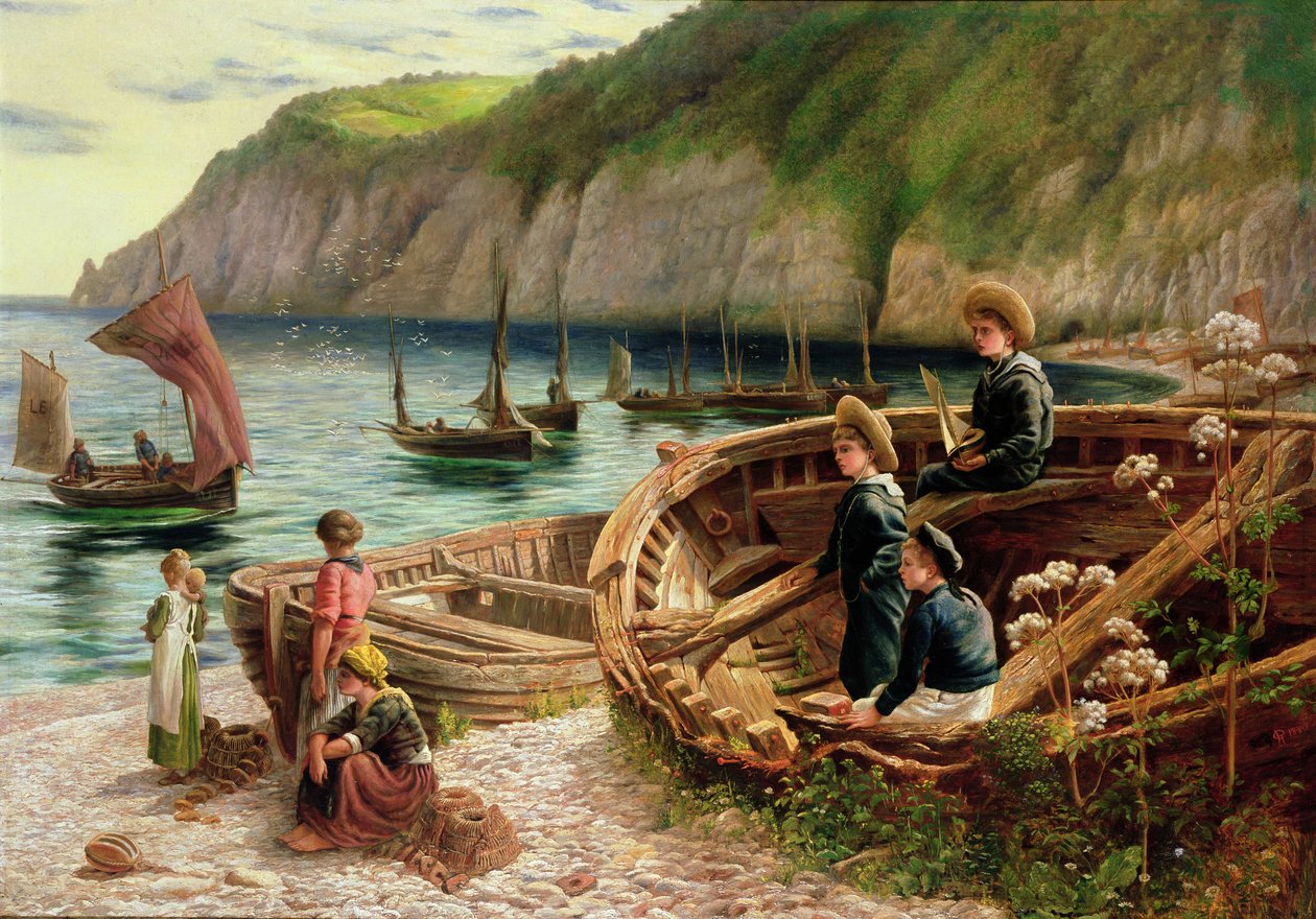På stranden, 1880 af Catherine Heuffer