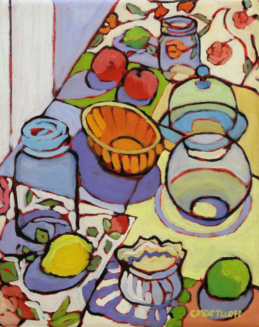 Eclectic Joys, 2023 (Olie på lærred) af Catherine J Martzloff