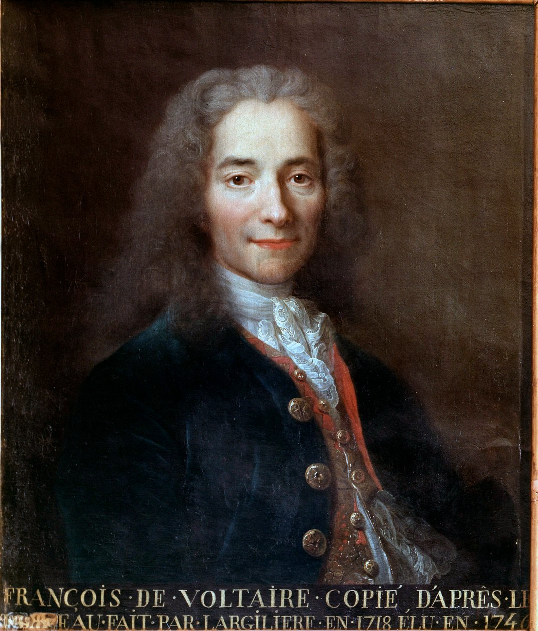 Portræt af Voltaire af Catherine Lusurier