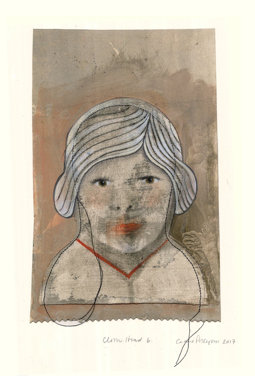 Cloth Head, 2017 (digitalt arkivtryk med håndkolorering) af Cathie Pilkington