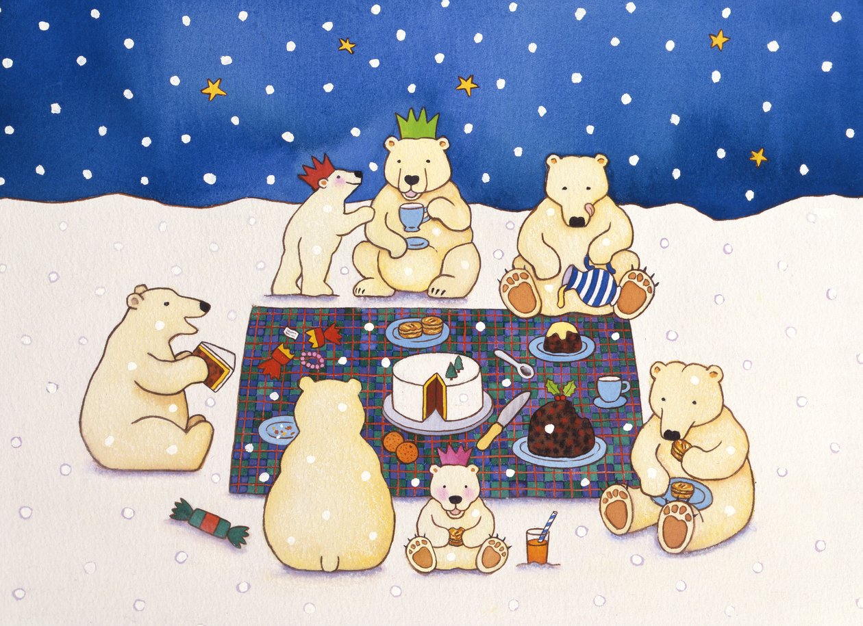 Polar Bear Picnic, 1997 (wc på papir) af Cathy Baxter