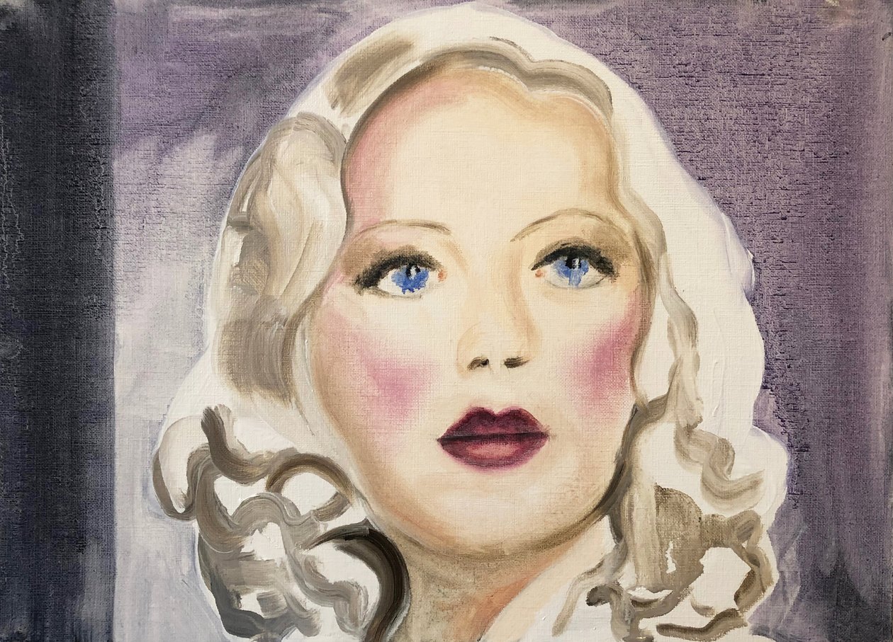 08.04.20 She was a performer, 2020 (olie på papir) af Cathy Lomax