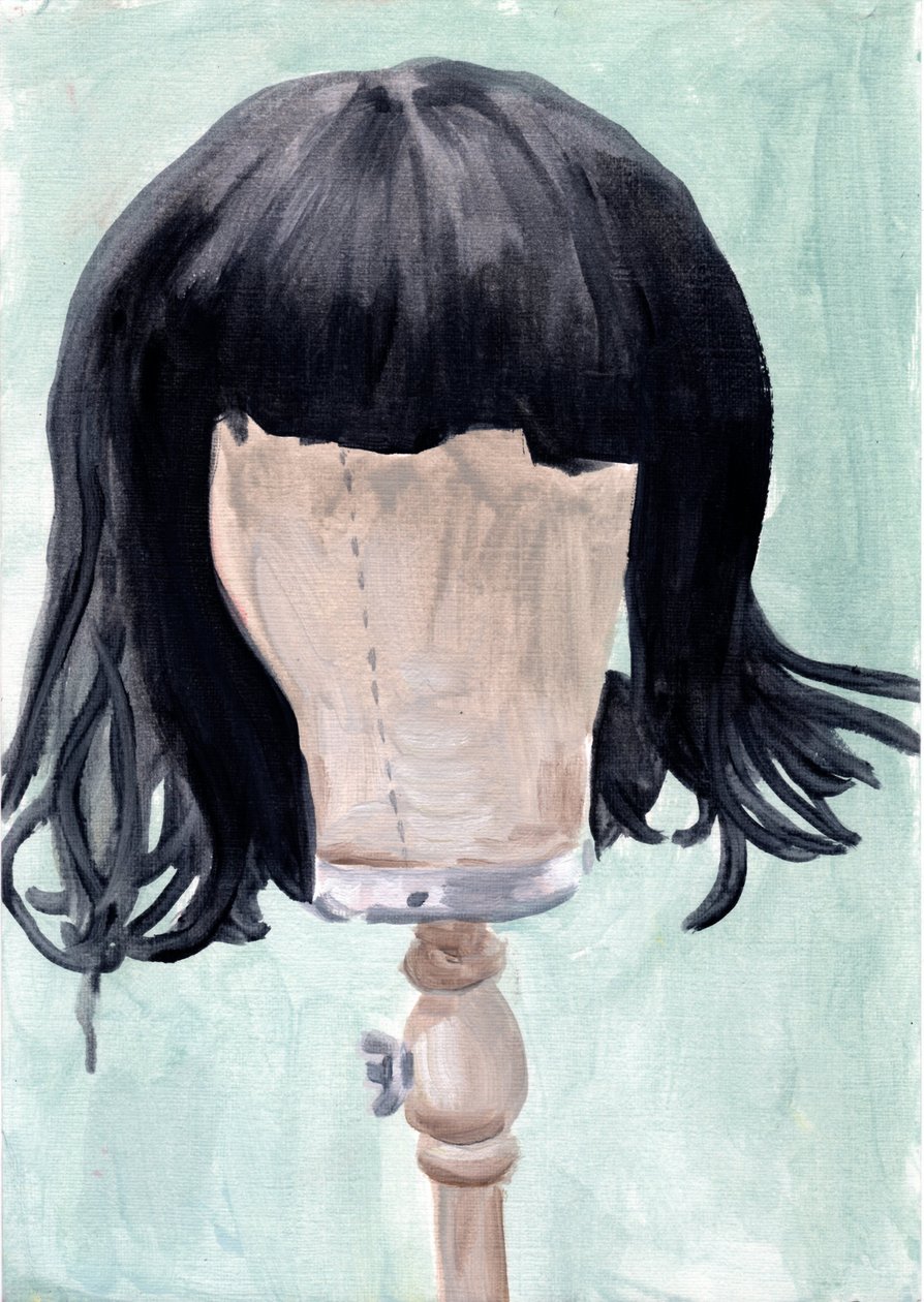 FF (Wig 1), 2020 (olie på papir) af Cathy Lomax