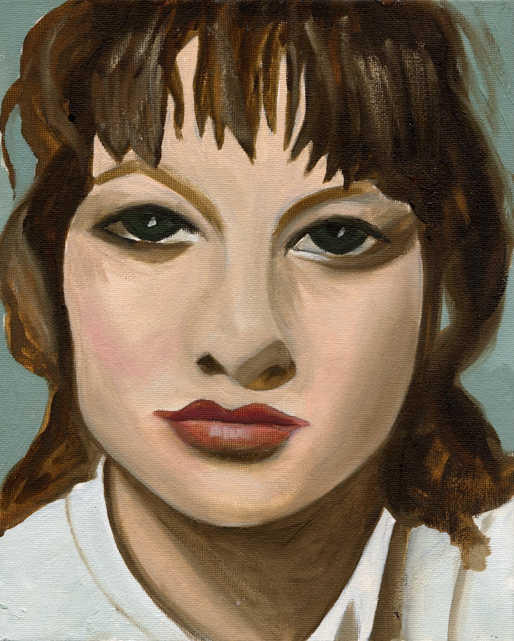 Feather Cut, 2005 (olie på plade) af Cathy Lomax