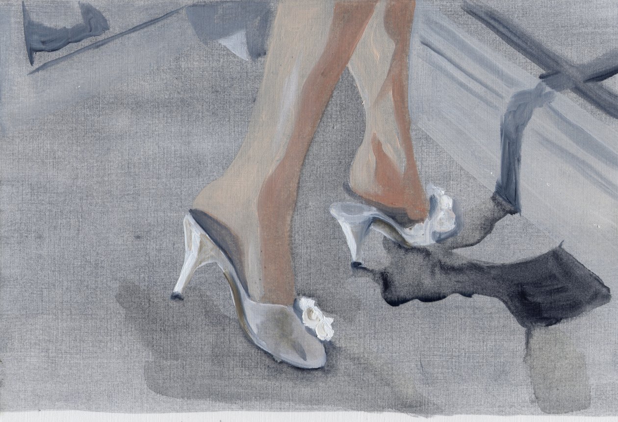 Filmdagbog #47 (23.04.13 She got undressed), 2015 (olie på papir) af Cathy Lomax