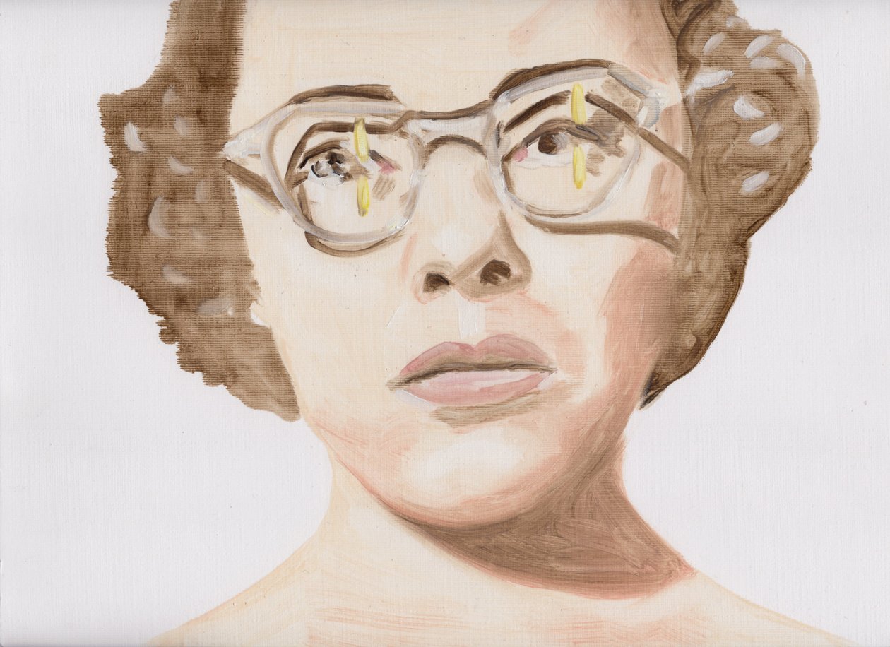 Flame Eyes, 2017 (olie på papir) af Cathy Lomax