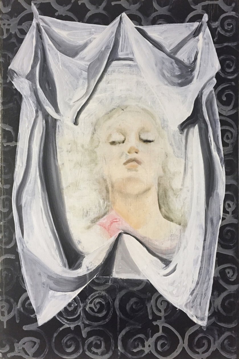 Lara Veronica, 2014-16 (olie på linned) af Cathy Lomax