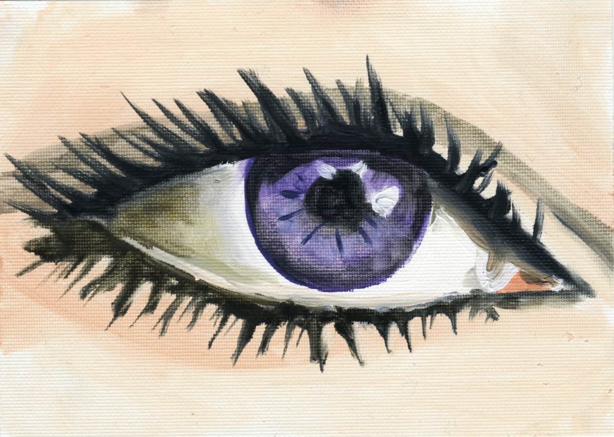 Liz, 2013 (olie på papir) af Cathy Lomax