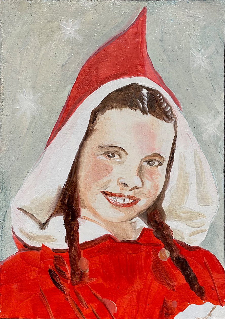 Margaret, 2023 (olie på papir) af Cathy Lomax