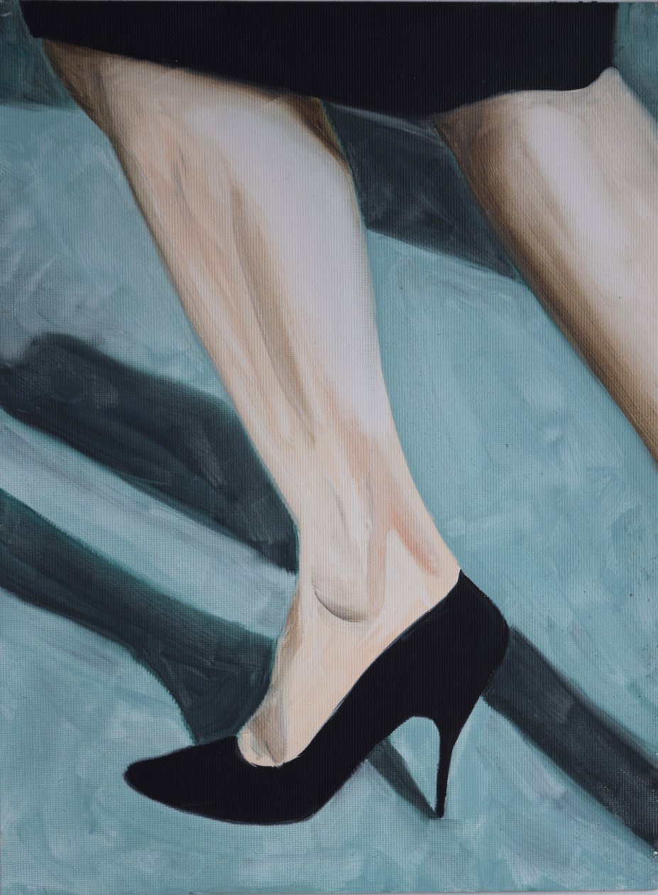 Misfit Legs 2, 2013 (olie på papir) af Cathy Lomax