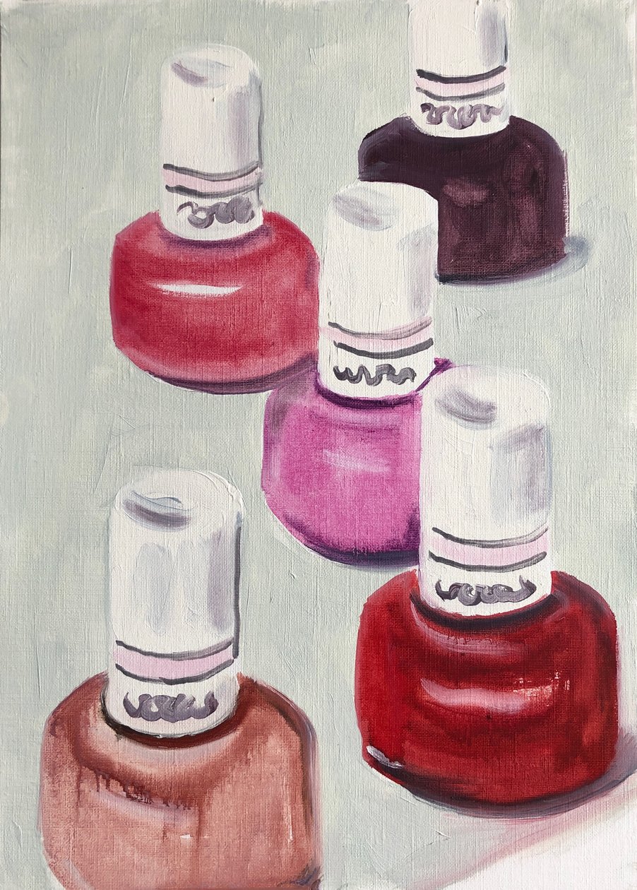New Colours, 2019 (olie på papir) af Cathy Lomax
