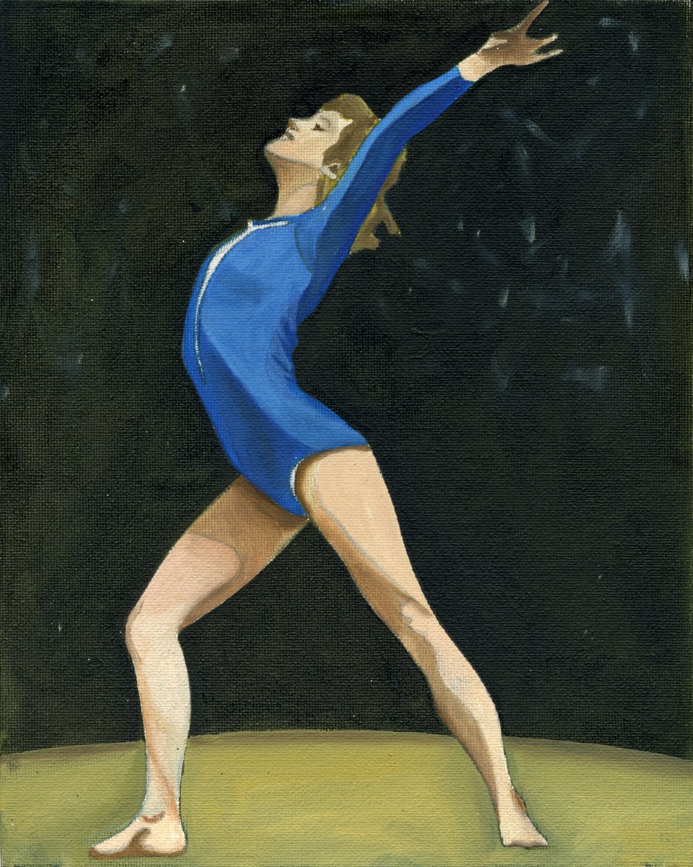 Olga, 2003 (olie på lærredsplade) af Cathy Lomax